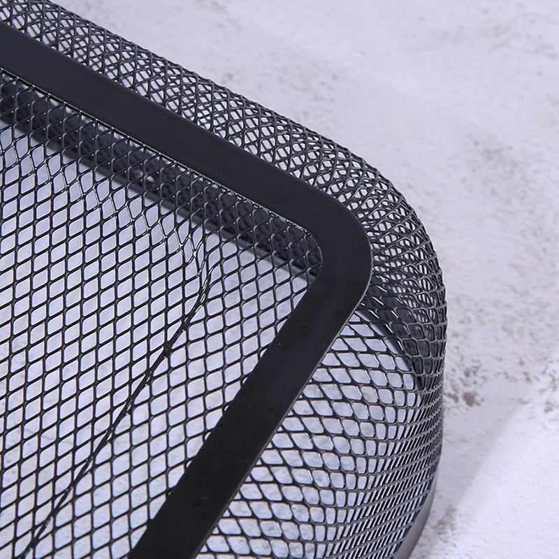 AJIODA Metal Mesh Steel Basket, Storage Organizer Basket Garden Harvest Basket Multi-functional Kitchen Fruit Baskets Bin with Wooden Handle for Bathroom Picnic Shopping Decor Cabinet Home, Black - Image 5